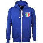 Italy 1975 Vintage Rugby Zipped Hoodie - Royal