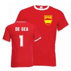 David De Gea Spain Ringer Tee (red)