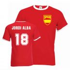 Jordi Alba Spain Ringer Tee (red)