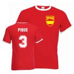 Gerard Pique Spain Ringer Tee (red)