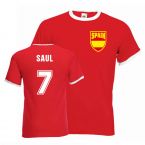 Saul Niguez Spain Ringer Tee (red)