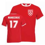 Mario Mandzukic Croatia Ringer Tee (red)