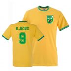 Gabriel Jesus Brazil Ringer Tee (yellow)