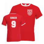 Davor Suker Croatia Ringer Tee (blue)