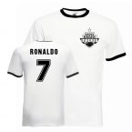 Cristiano Ronaldo Real Madrid Ringer Tee (white-black)