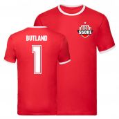 Jack Butland Stoke City Liverpool Ringer Tee (Red)
