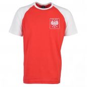 Poland Raglan Sleeve Red/White Retro T-Shirt
