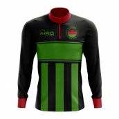 Malawi Concept Football Half Zip Midlayer Top (Black-Green)