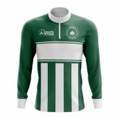 Macau Concept Football Half Zip Midlayer Top (Green-White)