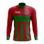 Maldives Concept Football Half Zip Midlayer Top (Red-Green)