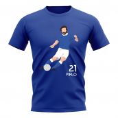 Andrea Pirlo Italy Player Graphic T-Shirt (Blue)