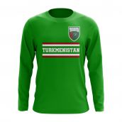 Turkmenistan Core Football Country Long Sleeve T-Shirt (Green)