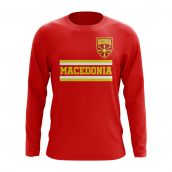 Macedonia Core Football Country Long Sleeve T-Shirt (Red)