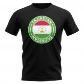 Tajikstan Football Badge T-Shirt (Black)