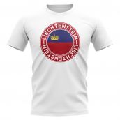 Liechtenstein Football Badge T-Shirt (White)