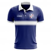 Dominican Republic Concept Stripe Polo Shirt (Blue)