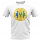 Saint Vincent Grenadines Football Badge T-Shirt (White)