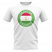 Tajikstan Football Badge T-Shirt (White)