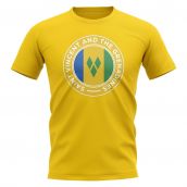 Saint Vincent and Grenadines Football Badge T-Shirt (Yellow)