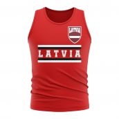 Latvia Core Football Country Sleeveless Tee (Red)