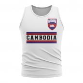 Cambodia Core Football Country Sleeveless Tee (White)