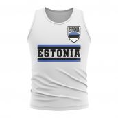 Estonia Core Football Country Sleeveless Tee (White)