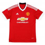 2015-2016 Man Utd Adidas Home Football Shirt ((Excellent) S) ((Excellent) S)