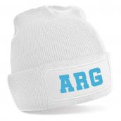 Argentina National Football Beanie Hat (White)