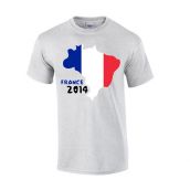France 2014 Country Flag T-shirt (grey)