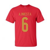 Andres Iniesta Spain Hero T-shirt (red)