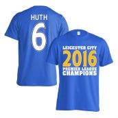 Leicester City 2016 Premier League Champions T-Shirt (Huth 6) Blue