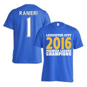 Leicester City 2016 Premier League Champions T-Shirt (Ranieri 1) Blue