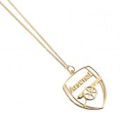 Arsenal FC 18ct Gold Plated on Silver Crest Pendant & Chain