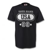 United States Usa T-shirt (black) Your Name (kids)