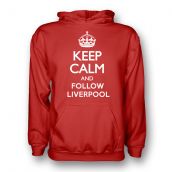 Keep Calm And Follow Liverpool Hoody (red) - Kids