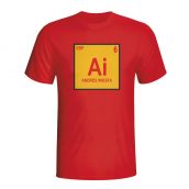 Andres Iniesta Spain Periodic Table T-shirt (red)