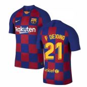 2019-2020 Barcelona Home Vapor Match Nike Shirt (Kids) (F De Jong 21)