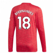 2020-2021 Man Utd Adidas Home Long Sleeve Shirt (B FERNANDES 18)