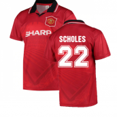 1996 Manchester United Home Football Shirt (SCHOLES 22)