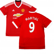 2015-2016 Man Utd Adidas Home Football Shirt ((Excellent) S) (Martial 9)