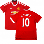 2015-2016 Man Utd Adidas Home Football Shirt ((Excellent) S) (Rooney 10)