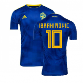 2018-2019 Sweden Away Adidas Football Shirt ((Excellent) S) (Ibrahimovic 10)