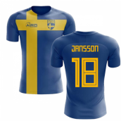 2023-2024 Sweden Flag Concept Football Shirt (Jansson 18)