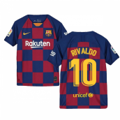 2019-2020 Barcelona Home Nike Shirt (Kids) (RIVALDO 10)