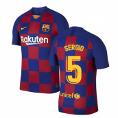 2019-2020 Barcelona Home Vapor Match Nike Shirt (Kids) (SERGIO 5)