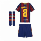 2020-2021 Barcelona Home Nike Little Boys Mini Kit (A INIESTA 8)