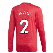 2020-2021 Man Utd Adidas Home Long Sleeve Shirt (NEVILLE 2)