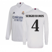 2020-2021 Real Madrid Long Sleeve Home Shirt (SERGIO RAMOS 4)