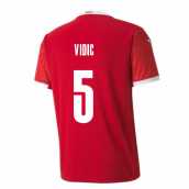 2020-2021 Serbia Home Puma Football Shirt (VIDIC 5)