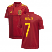 2020-2021 Spain Home Adidas Football Shirt (Kids) (MORATA 7)